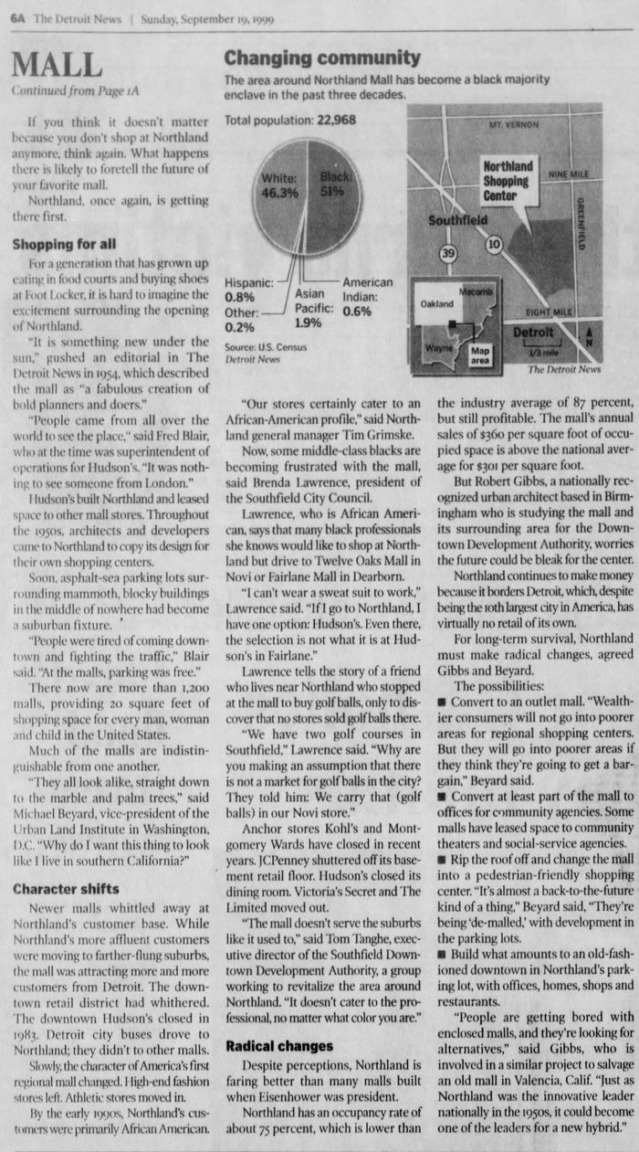 Northland Center (Northland Mall) - Sept 1999 Article (newer photo)